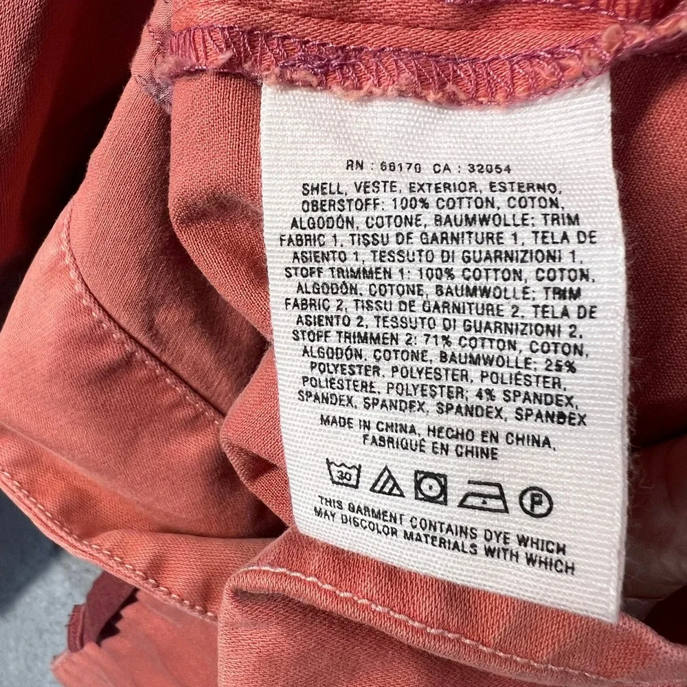 Hei Hei Anthropologie Women S Utility Jacket Salmon Pink Asymmetrical Drawstring